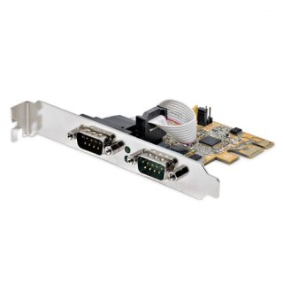 StarTech.com 2-Port PCI Express Seriële Interface Kaart, Dual Port PCIe naar RS232 (DB9) Seriële Kaart, 16C1050 UART, Low/Full Profile Beugels, COM Retentie, Voor Windows/Linux