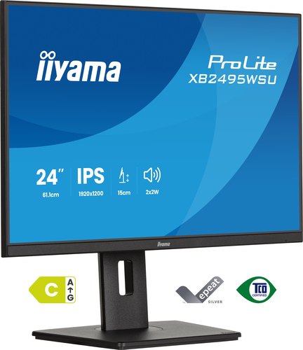 iiyama ProLite XB2495WSU-B1 computer monitor 61,2 cm (24.1") 1920 x 1200 Pixels WUXGA LCD Zwart