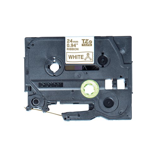 Brother TZE-R254 labelprinter-tape Goud op wit