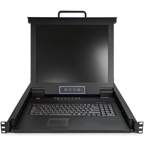 StarTech.com 16 port KVM Rack Console met 1,8m Lange Kabels, Geïntegreerde KVM Switch met 17" LCD Scherm, Universele 1U LCD KVM Console, OSD KVM, Duurzaam 50000 MTBF, USB + VGA Support, QWERTY Keyboard