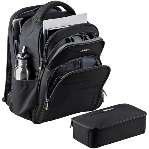 StarTech.com 15.6" Laptop Rugzak met Verwijderbare Opbergtas voor Accessoires, Professionele IT Tech Backpack, Werk/Reizen/Pendelen, Ergonomische Computer Tas, Duurzaam Ballistisch Nylon, Notebook/Tablet Vakken