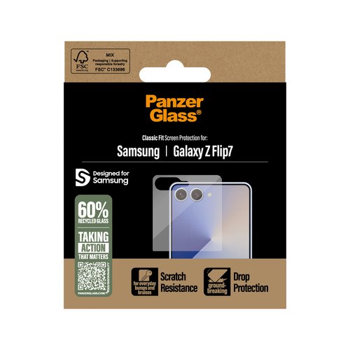 PanzerGlass ® Screen Protector Samsung Galaxy Z Flip7 | Classic Fit Doorzichtige schermbeschermer 1 stuk(s)