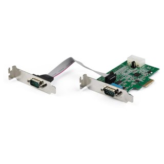 StarTech.com 2 Port PCI Express RS232 Seriële Kaart, PCIe RS232 Serial Host Controller Kaart, PCIe naar Serial DB9 Adapter Kaart, 16950 UART, Low Profile Uitbreidingskaart, Windows & Linux