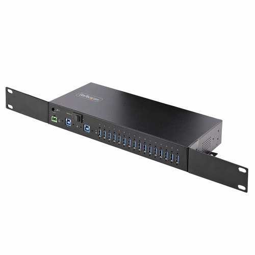 StarTech.com 16-Port Industriële USB Hub met Power Adapter, 5Gbps, Metalen Behuizing, Monteerbaar, ESD Bescherming, Terminal Block Voeding, USB Charging, Dual-Host Switch