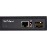 StarTech.com PoE+ Industrial Glasvezel naar Ethernet Media Converter 0W SFP naar RJ45 Single Mode/Multi Mode Gigabit Fiber naar Koper Compact design IP-30/ -40°C tot +75°C