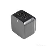 StarTech.com 2-poorts USB-lader hoog vermogen (17 W / 3,4 A) reislader (internationaal) zwart