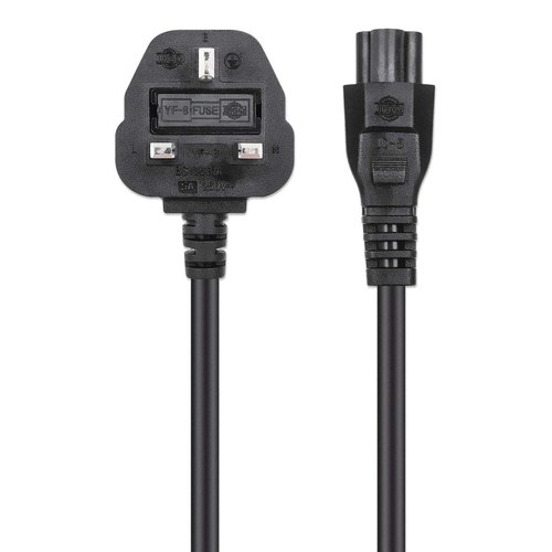 Manhattan Voedingskabel, Britse 3-polige stekker (Type G) naar C5-connector (klaver), 1,8 m, 2.5 A, netkabel, levenslange garantie