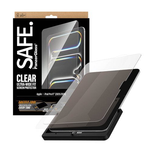 PanzerGlass SAFE. by ® Screen Protector iPad Pro 11" (2024-2025) | Ultra-Wide Fit w. FASTFIT TOOL Doorzichtige schermbeschermer Apple 1 stuk(s)
