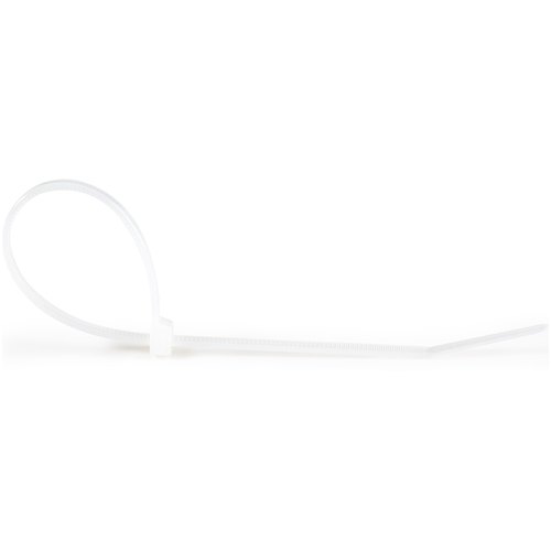 StarTech.com 25 cm Witte Kabelbinders 4 mm Breed, 68 mm Bundeldiameter, 22 kg Treksterkte Zelfsluitende Snelbinders uit Nylon met Gebogen Punt, 94V-2/UL Listed, 1000 stuks