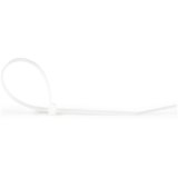StarTech.com 25 cm Witte Kabelbinders 4 mm Breed, 68 mm Bundeldiameter, 22 kg Treksterkte Zelfsluitende Snelbinders uit Nylon met Gebogen Punt, 94V-2/UL Listed, 1000 stuks