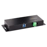 StarTech.com 4-Port Industrial USB 3.0 Hub, 5Gbps, Rugged USB Hub met ESD en Overspanningsbeveiliging, DIN/Wand/Bureau Monteerbare USB-A Hub, USB Expander met Vergrendelbare Poorten, Heavy Duty