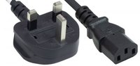 Manhattan Voedingskabel, Britse 3-polige stekker (Type G) naar C13-connector, 1,8 m, 10 A, zwart, netkabel, levenslange garantie