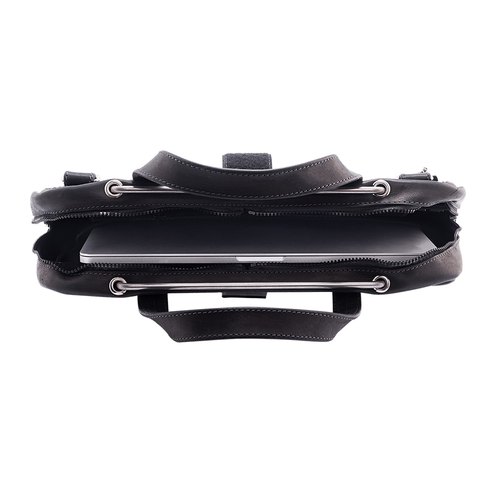R-Go Tools Laptoptas R-Go Viva, full-grain leer, ergonomisch met geïntegreerde laptopstandaard, sociaal product, voor 15,6 inch, zwart