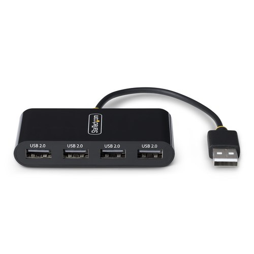 StarTech.com 4-Port USB 2.0 Hub, USB Bus Powered, Compacte Travel USB Hub, USB 2.0 Splitter, Multi-Port Draagbare Mini USB Hub, 480Mbps, Overspanningsbeveiliging (OCP)