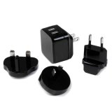 StarTech.com 2-poorts USB-lader hoog vermogen (17 W / 3,4 A) reislader (internationaal) zwart