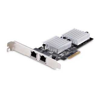 StarTech.com 2-Port 10GbE PCIe Netwerk Adapter Kaart, Netwerk Kaart voor PC/Desktop/Server, Zes Snelheden, PCIe Gigabit Ethernet Kaart met Jumbo Frame Ondersteuning, NIC/LAN Interface Kaart, 10GBASE-T en NBASE-T