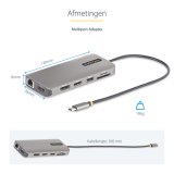 StarTech.com USB-C Triple Monitor Multiport Adapter, 5Gbps, Dual 4K 60Hz + 4K 30Hz HDMI & DisplayPort, 4-Port USB Hub, 100W PD Pass-Through, GbE, SD/MicroSD Kaartlezers