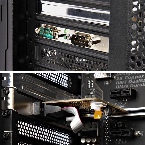 StarTech.com 2-Port PCI Express Seriële Interface Kaart, Dual Port PCIe naar RS232 (DB9) Seriële Kaart, 16C1050 UART, Low/Full Profile Beugels, COM Retentie, Voor Windows/Linux