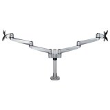 StarTech.com Dual Monitor Arm, Premium Scharnierende Bureau Monitor Beugel voor VESA Schermen tot 30" (10kg), Monitorsteun met Verstelbare Hoogte, Draaien/Kantelen/Zwenken, Klem/Doorvoertule, Zilver