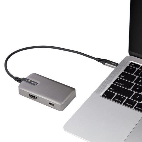 StarTech.com USB C Multiport Adapter, USB Type-C naar 4K 60Hz HDMI 2.0, 100W Power Delivery Pass-through, 3-Port 10Gbps USB Hub, Compacte USB C Mini Dock, 25cm Kabel