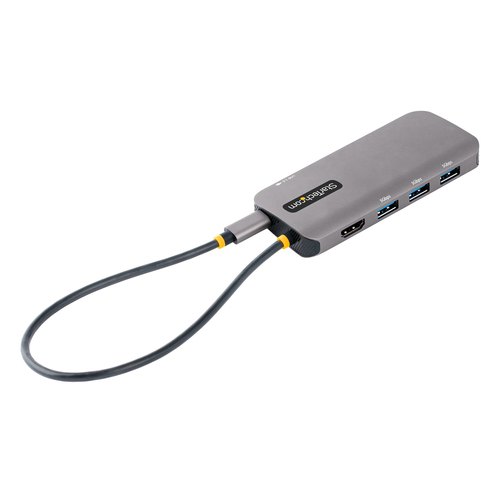 StarTech.com USB C Multiport Adapter, 4K 60Hz HDMI Video Adapter, 3 Port 5Gbps USB-A 3.2 Hub, 100W Power Delivery Pass-Through, GbE, 30cm Kabel, USB Type-C Ethernet Adapter, Travel Dock, Laptop Docking Station