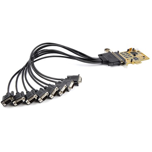 StarTech.com 8-Port PCI Express RS232 Serial Adapter Card - PCIe RS232 Seriële Kaart - 16C1050 UART Expansion Serieel - Multiport Serial DB9 Uitbreidingskaart - 15kV ESD - Windows & Linux