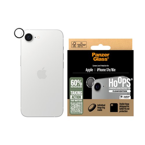 PanzerGlass ® Hoops® Camera Lens Protector Transparent iPhone 17e | 16e Doorzichtige schermbeschermer Apple 1 stuk(s)