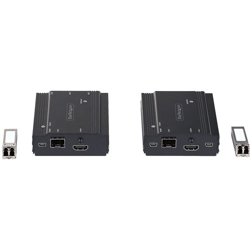 StarTech.com 4K HDMI KVM Extender over Glasvezel/FIber, HDMI Video & USB Remote KVM Switch/Console Extender tot 300m (MultiMode), 2x 10G MMF SFP+ modules, KVM Extension Kit (TX/RX)