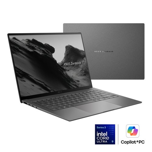 ASUS Zenbook S14 OLED UX5406AA-QJ045W Copilot+ PC Intel Core Ultra 9 386H Laptop 35,6 cm (14") WUXGA 32 GB LPDDR5x-SDRAM 1 TB SSD Wi-Fi 7 (802.11be) Windows 11 Home Grijs AZERTY Belgisch