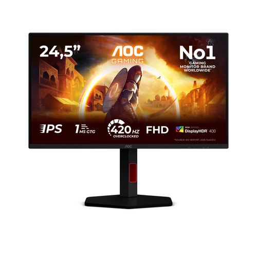 AOC G4 25G4KUR computer monitor 62,2 cm (24.5") 1920 x 1080 Pixels Full HD LED Zwart, Rood