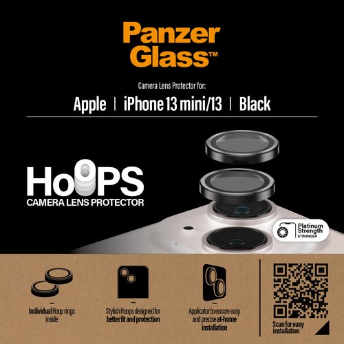 PanzerGlass ® Hoops® Camera Lens Protector Black iPhone 13 mini | 13 Doorzichtige schermbeschermer Apple 1 stuk(s)