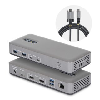 StarTech.com Dual-Monitor USB-C Docking Station, HDMI, 4K 60Hz, 100W Laptop Charging, 1GbE, Driverless, Multi-Monitor Dock voor Windows