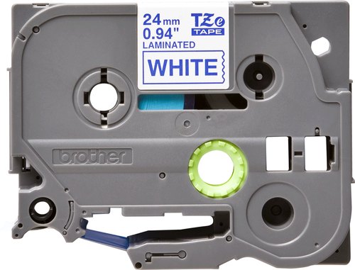 Brother TZE-253 labelprinter-tape Blauw op wit