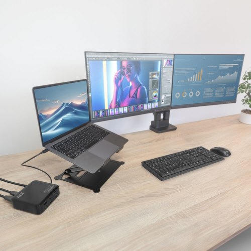 ACT Universeel USB-C Dockingstation 4K, voor 2 HDMI/DisplayPort monitoren, DisplayLink, compact model
