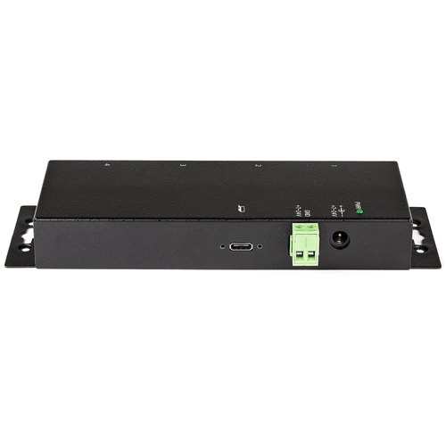 StarTech.com 4 Port USB C Hub 10Gbps - Industrial USB-C Hub - 2x USB-C & 2x USB-A - ESD Overspanningsbeveiliging - USB-C of USB-A Host - Monteerbare Metalen USB 3.2 Gen 2 Type-C Hub met Voeding