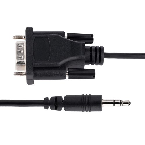 StarTech.com 1m DB9 naar 3.5mm Seriële Kabel voor Serial Device Configuratie, RS232 DB9 Male naar Jack Kabel voor Calibratie van Projectors, Digital Signage, TVs via Audio Jack