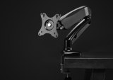 Manhattan Bureaubeugel voor TV’s en monitoren (Volledig Verstelbaar met veer), voor schermen 13"–27", met tafelklem of bladdoorvoer, VESA-compatibiliteit: 75x75 en 100x100 mm (controleer de afmetingen van de vier montagegaten aan de achterzijde), max. 9 kg, zwart