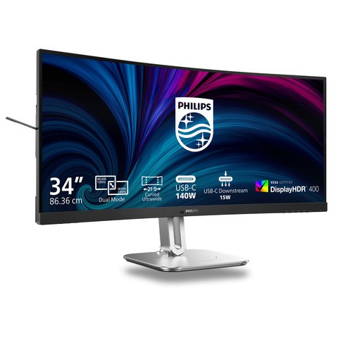 Philips 5000 series 34B2U5900C/00 computer monitor 86,4 cm (34") 5120 x 2160 Pixels WUHD LCD Grijs
