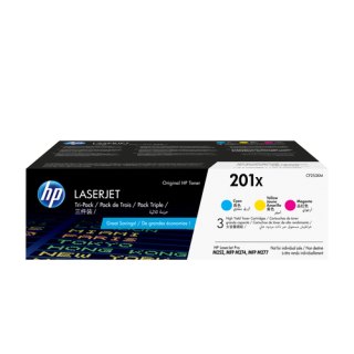 HP 201X originele high-capacity cyaan/magenta/gele LaserJet tonercartridges, 3-pack