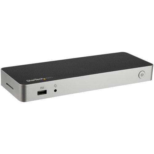 StarTech.com USB C Dock, Dual Monitor HDMI & DisplayPort 4K 30Hz, USB Type-C Laptop Docking Station, 60W Power Delivery, SD, 4 ports USB-A 3.0 Hub, GbE, Audio, Thunderbolt 3 Compatibel