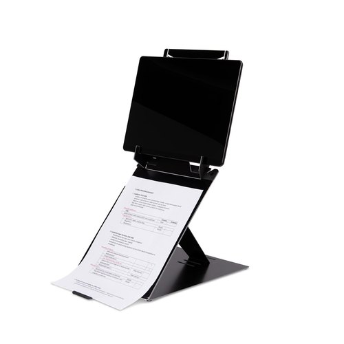 R-Go Tools Tablet- en laptopstandaard R-Go Riser Duo, geschikt voor 10-22 inch scherm, zwart