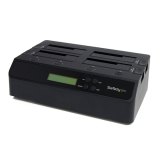 StarTech.com 4-Bay Hard Drive Cloner en Wisser, Standalone 1:3 HDD/SSD Kloner/Copier/Earser, USB 3.0/eSATA naar SATA Docking Station, Hard Disk Duplicator en Secure Erase Dock, Toolless/Top-Loading Ontwerp