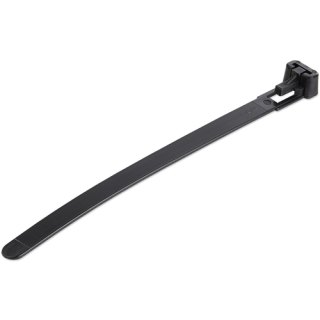 StarTech.com 12 cm Zwarte Herbruikbare Kabelbinders 7 mm Breed, 30 mm Bundeldiameter, 22 kg Treksterkte Hersluitbare Nylon Snelbinders voor Binnen/Buiten, 94V-2/UL Listed, 100 stuks
