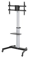Manhattan Trolley voor TV’s en monitoren, voor schermen 37"–86", -10° tot +5° kantelbaar, 90° rotatie, VESA-compatibiliteit: van 200x200 tot 600x400 mm (controleer de afmetingen van de vier montagegaten aan de achterzijde), max. 50 kg, zwart