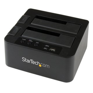 StarTech.com Dual Bay Hard Drive Cloner, Standalone USB 3.2 Gen 1 (5 Gbps) / eSATA naar 2.5/3.5" SATA III HDD/SSD Kloner/Copier, Harde Schijf Duplicator Dock, Hard Disk Copy
