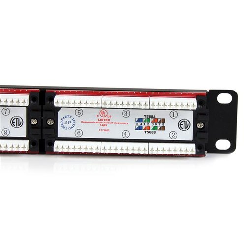 StarTech.com 24-poorts 1U in een rek te monteren Cat 6 110 patchpaneel