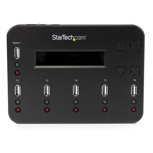 StarTech.com Standalone 1 naar 5 USB Thumb Drive Cloner en Wisser, Multiple USB Flash Drive Kloner,System/File/Whole-Drive Copy aan 1.5 GB/min, Single en 3-Pass Erase, LCD Display