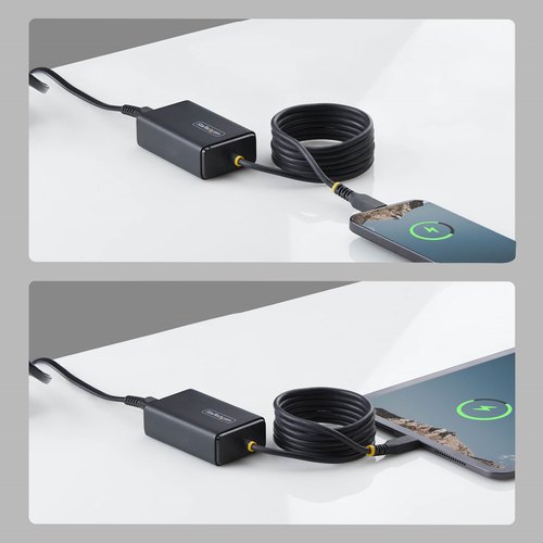 StarTech.com 65W USB-C Laptop Oplader met 1,5m Geïntegreerde USB-C Kabel, Power Adapter Brick voor Dell, XPS, HP ProBook, MacBook Pro, Microsoft Surface Pro
