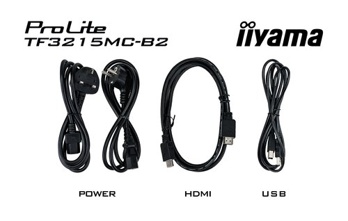 iiyama ProLite TF3215MC-B2 computer monitor 80 cm (31.5") 1920 x 1080 Pixels Full HD LED Touchscreen Kiosk Zwart