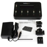 StarTech.com Standalone 1 naar 5 USB Thumb Drive Cloner en Wisser, Multiple USB Flash Drive Kloner,System/File/Whole-Drive Copy aan 1.5 GB/min, Single en 3-Pass Erase, LCD Display